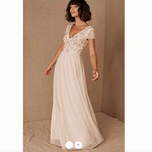 BHLDN Sz 0 Beaded Tulle Diaz Dress - Wedding, Bridesmaid, Formal Gown